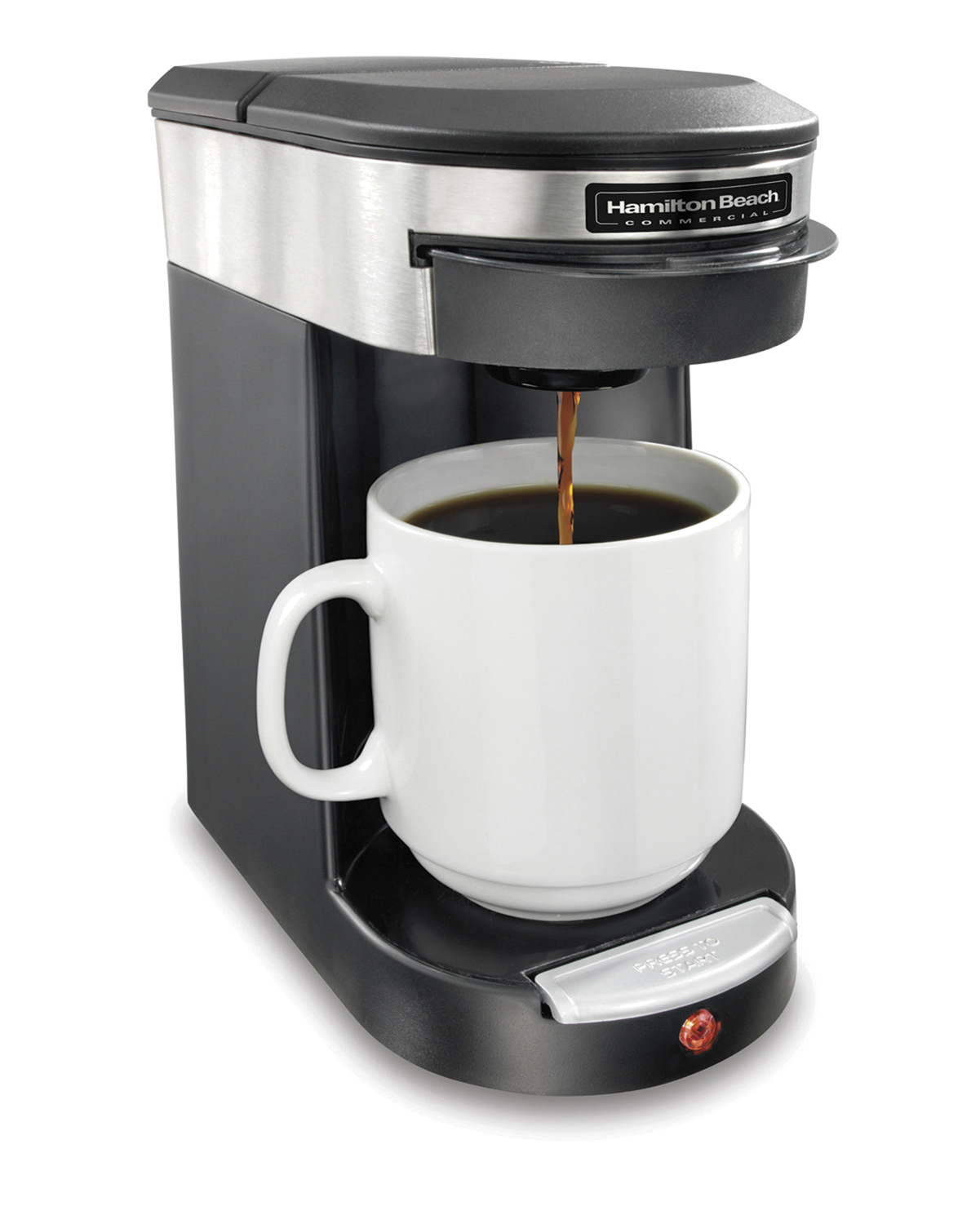 Cafetera Deluxe de 1 taza - Negra/acero inoxidable (cant. por caja: 6)